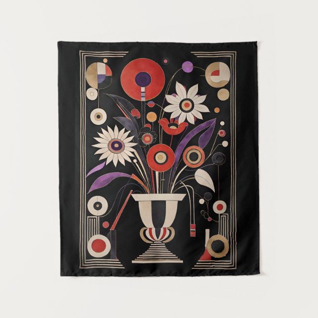 Bauhaus Deco Flower Pot Tapestry (Front)