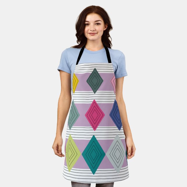 Bauhaus Diamond Quilt  Apron (Worn)