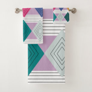 Bauhaus Diamond Quilt Bath Towel Set
