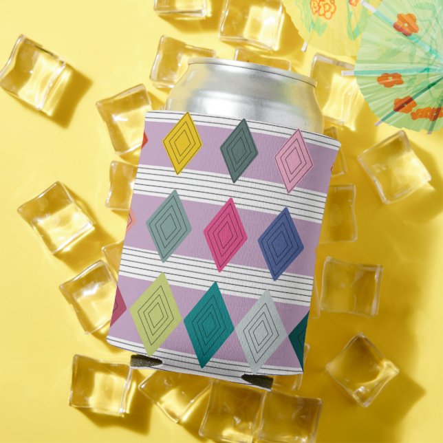 Bauhaus Diamond Quilt  Can Cooler (In Situ Summer)