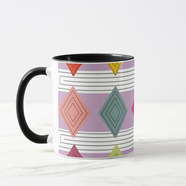 Bauhaus Diamond Quilt  Mug (Left)