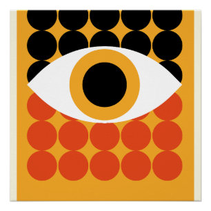 Bauhaus Eye Geometric Art Print Orange 1919