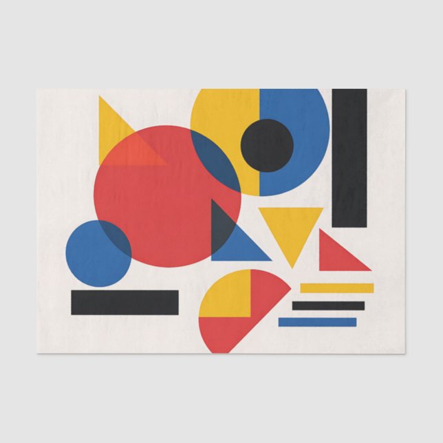 Bauhaus Geometric Abstract Composition Tissue Paper (Front)