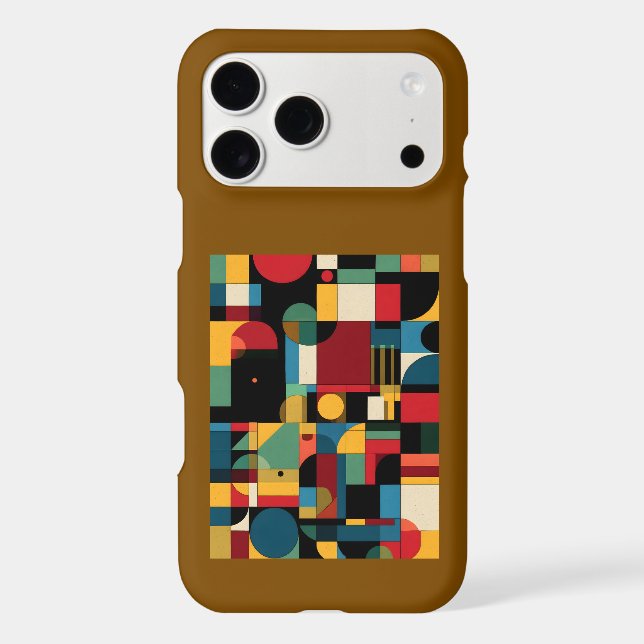 Bauhaus Geometric Abstract Mosaic iPhone Case (Back)