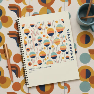Bauhaus Geometric Abstract Pattern#1 ID1068 Notebook