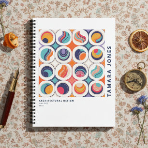 Bauhaus Geometric Abstract Pattern#2 ID1068 Notebook