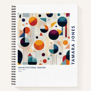 Bauhaus Geometric Abstract Pattern#5 ID1068 Notebook