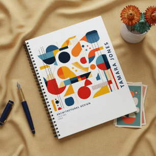 Bauhaus Geometric Abstract Pattern#6 ID1068 Notebook