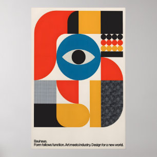 Bauhaus Geometric Art Print Mid-Century Modernist