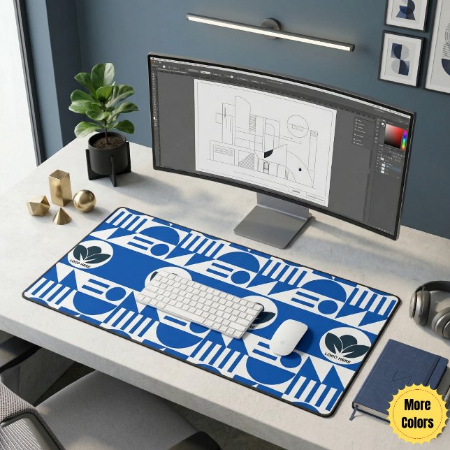Bauhaus Geometric Minimalist Custom Logo — Bold  Desk Mat (Bauhaus Geometric Minimalist Custom Logo — Bold Modern Workspace Design)