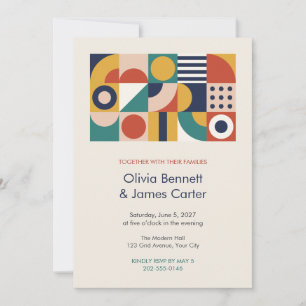 Bauhaus Geometric Poster Modern Wedding Invite
