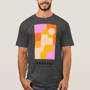 Bauhaus Geometric Shapes in Pink T-Shirt