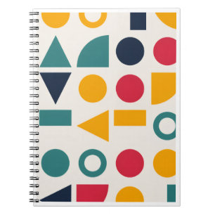Bauhaus Geometric Shapes Pattern Stickers Notebook