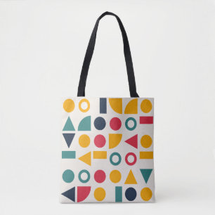 Bauhaus Geometric Shapes Seamless Pattern Tote Bag