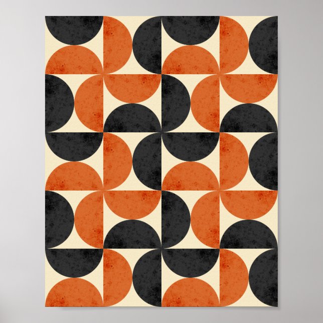 Bauhaus Geometric Textured Mid Century Modern  Poster (Front)