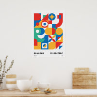 Bauhaus Geometric Wall Art Bold Colors
