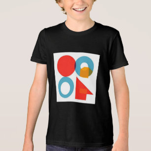 Bauhaus Geometry Art T-Shirt – Primary Colors, Min Tri-Blend Shirt