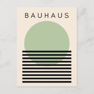Bauhaus Green Sun Holiday Postcard