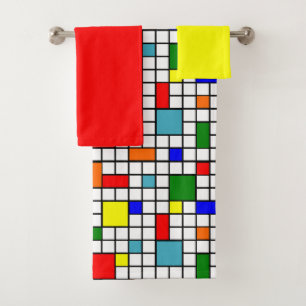Bauhaus Grid Bath Towel Set