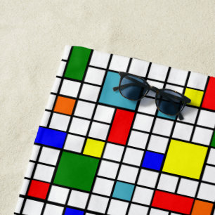 Bauhaus Grid  Beach Towel