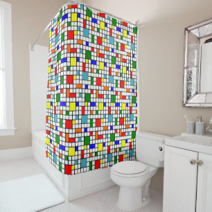 Bauhaus Grid Shower Curtain