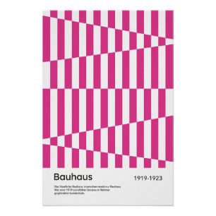 Bauhaus Hot Pink Stripe Geometric Art Print
