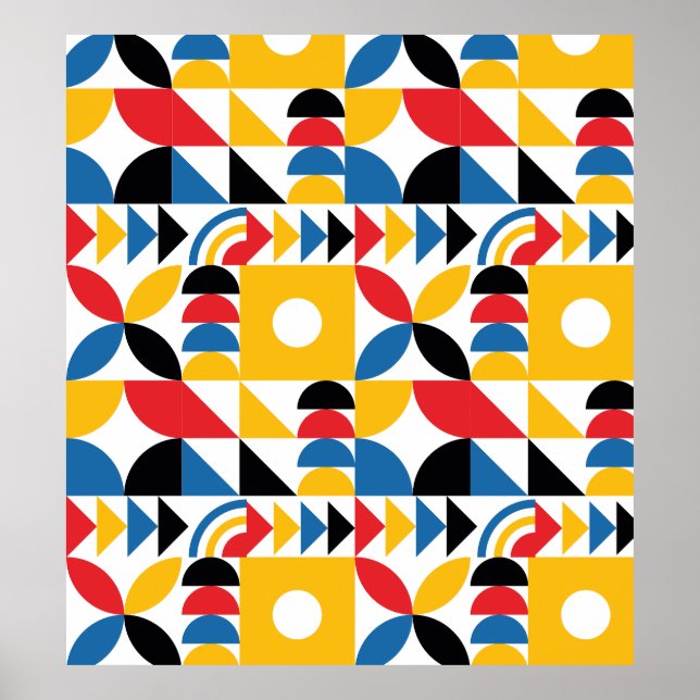 Bauhaus Inspired Contemporary Mid Century Poster (Front)