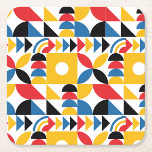 Bauhaus Inspired Contemporary Mid Century Square Paper Coaster