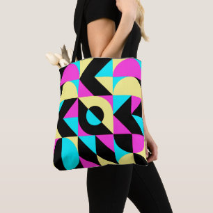 Bauhaus Inspired Geometric Pattern Tote Bag