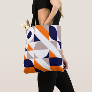 Bauhaus Inspired Geometric Pattern Tote Bag