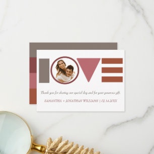 Bauhaus Love Striped Wedding Thank You Card