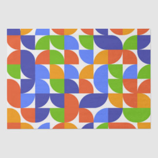 Bauhaus Mid Century Pattern Blue, Orange, Green  Tissue Paper