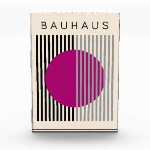 Bauhaus Modern Art Purple Circle Stripes Photo Block