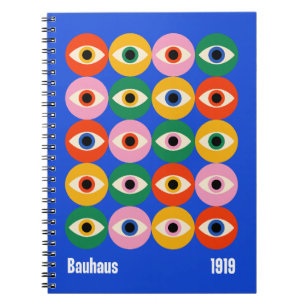 Bauhaus Mystic Eyes Grid Pattern Notebook