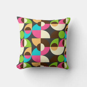 Bauhaus neon tile pattern cushion