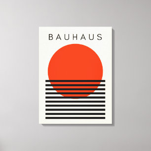 Bauhaus Orange Red Sun Canvas Print