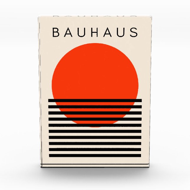 Bauhaus Orange Red Sun Photo Block (Front)