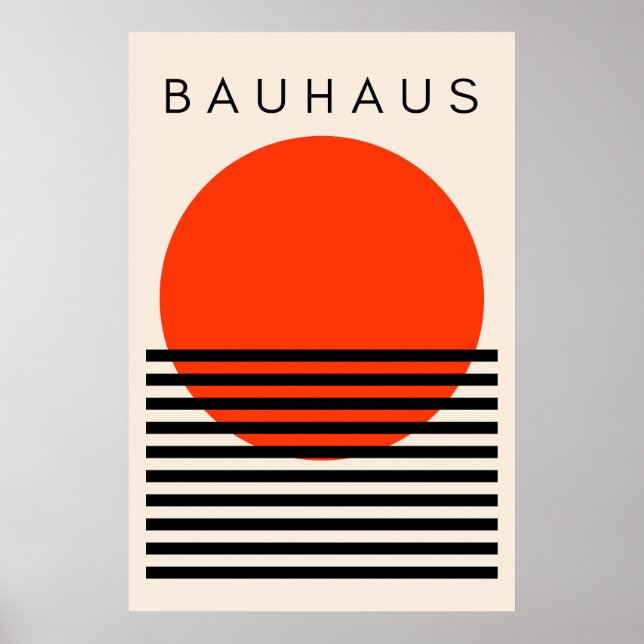 Bauhaus Orange Red Sun Poster (Front)