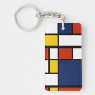 bauhaus pattern abstract geometric art painting mo key ring