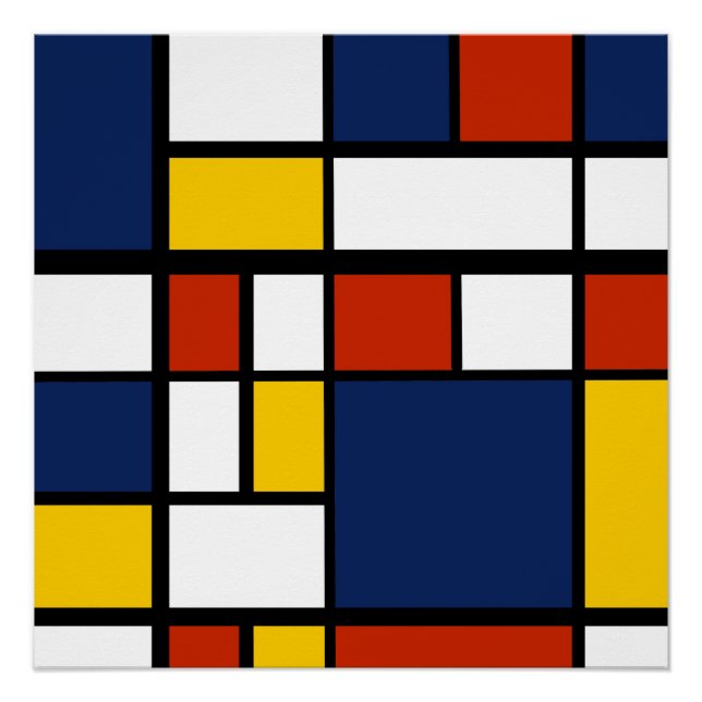 bauhaus pattern abstract geometric art painting mo poster (Front)