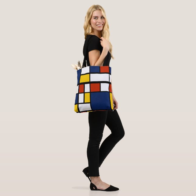 bauhaus pattern abstract geometric art painting mo tote bag (On Model)