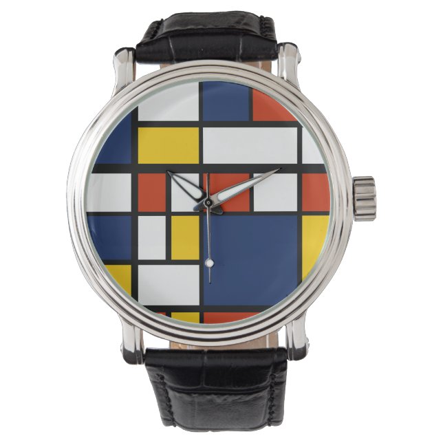 bauhaus pattern abstract geometric art painting mo watch (Front)