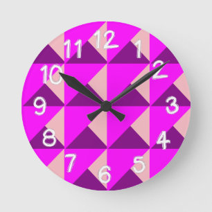 Bauhaus Quilt  Round Clock