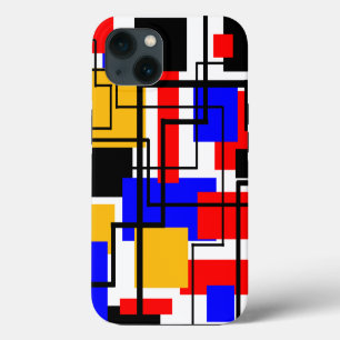 Bauhaus Rectangles and Lines - White iPhone 13 Case