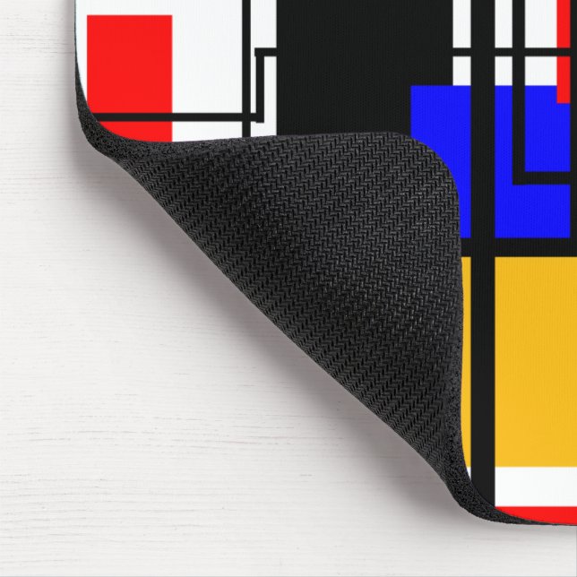 Bauhaus Rectangles and Lines - White Mouse Pad (Corner)