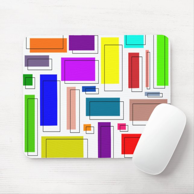 Bauhaus Rectangles Mouse Pad (With Mouse)