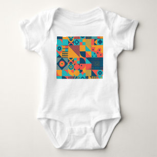 Bauhaus Retro: 70s Geometric Musical Baby Bodysuit