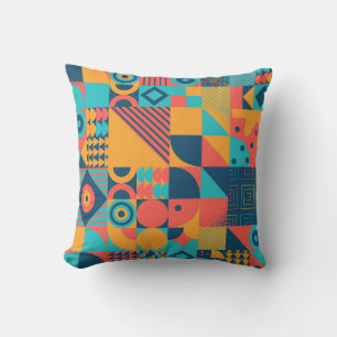 Bauhaus Retro: 70s Geometric Musical Cushion