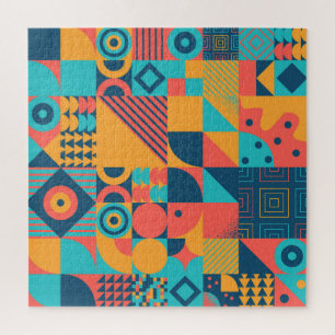 Bauhaus Retro: 70s Geometric Musical Jigsaw Puzzle