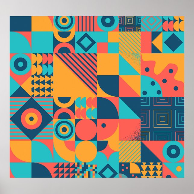 Bauhaus Retro: 70s Geometric Musical Poster (Front)